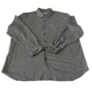 L.L. Bean Flannel Shirt Men's Cotton Gingham Check B/W Traditional Fit XL-Reg.